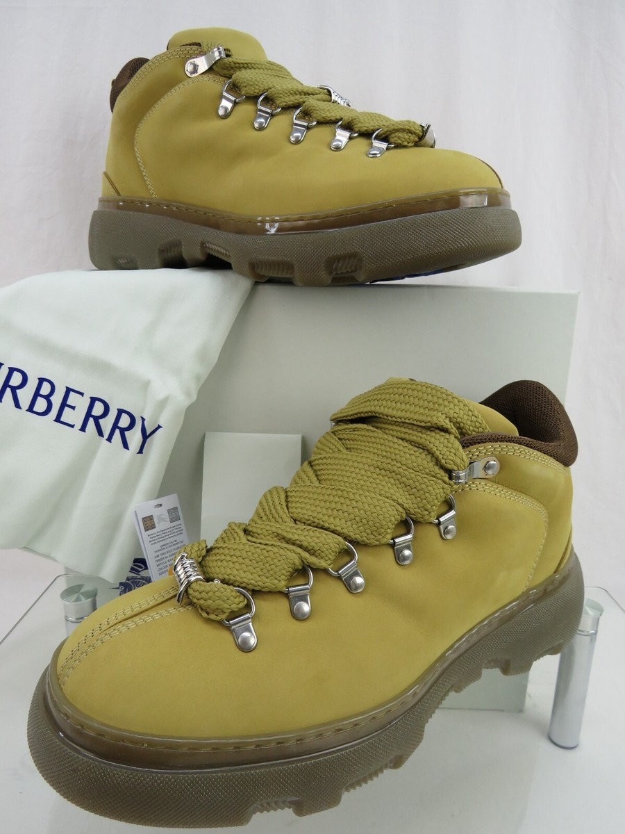 NIB BURBERRY TREK BEIGE NUBUCK LEATHER LACE UP HIKING BOOTS