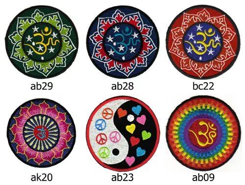 Set #033 Hindu Zeichen Peace Yin Yang Om Buddha Esoterik Yoga Aufnäher Bügelbild - Bild 1 von 1