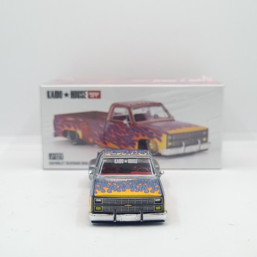 MINI GT KAIDO HOUSE CHEVROLET SILVERADO DUALLY ON FIRE V1 KHMG127 CHASE - Picture 10 of 14