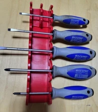 Witte Premium 5 Piece Maxxpro Flat & Phillips Screwdriver Set + bonus rack