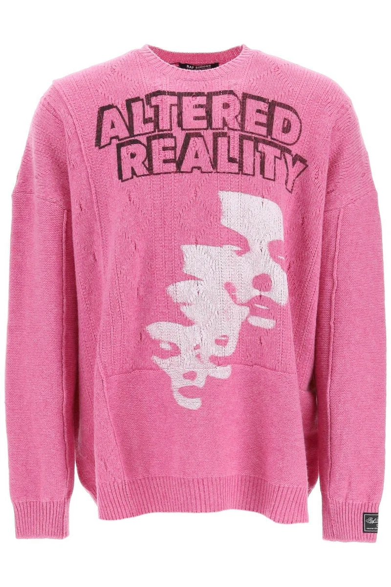 NEW Raf simons altered reality oversized merino wool sweater 222 855 VIOLET  AUTH