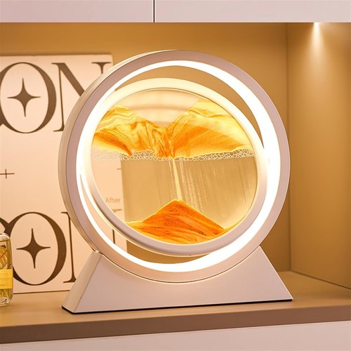 Moving Sand Art Picture 360° Sandscape Desk Lamp Hourglass Deep Sea Sand Lights - Picture 11 of 12