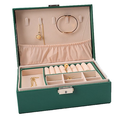 Large Jewelry Box for Women Girls Jewelry Organizer 2 Layer Jewelry Case Storage - Picture 25 of 25