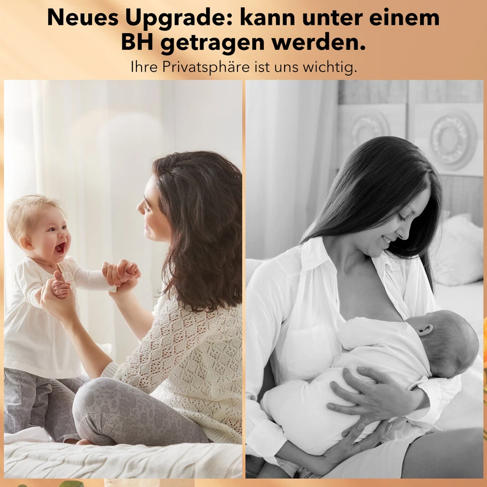 Handfreie Milchpumpe 4 Modi 12 Stufen Tragbare LED elektrische Milchpumpe - Bild 3 von 4