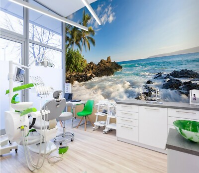 3D Wave Beach ZHU4813 Wallpaper Wall Mural Removable Self-adhesive Zoe