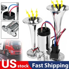 600DB Air Horn Dual Trumpets Super Loud Truck Train Horns Kit for Any 12V Cars