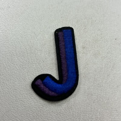 J Capital Letter Initial  J  Small Patch Colorful Multi-Color T086