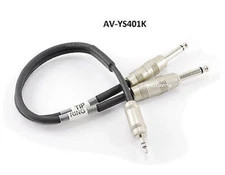 1ft Kirlin 3.5mm TRS Stereo Male Plug to Dual 1/4" TS Mono Male Noise-Free Cable