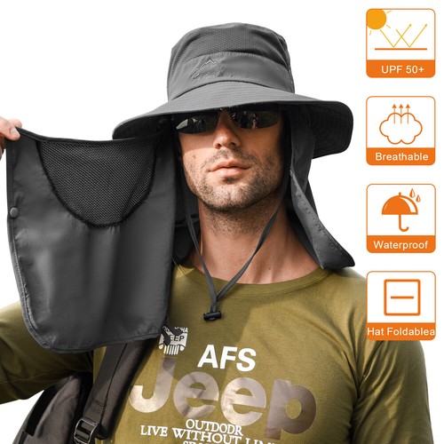 Fischerhut Herren Damen atmungsaktiv breite Krempe UPF 50+ UV Schutz Sommer Sonnenhüte - Bild 5 von 113