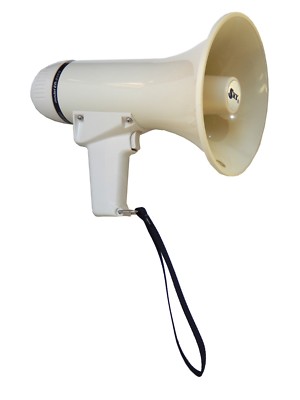 8W Megaphone w/built-in Siren - Hand Held Type 