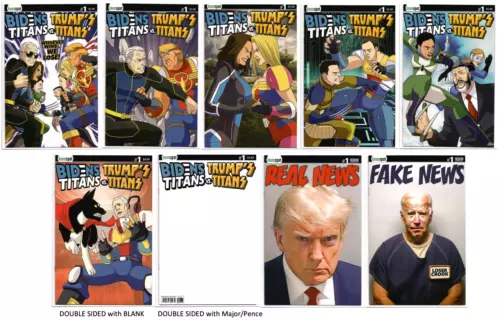 Biden's Titans vs Trump's Titans #1 A B C D E G/BLANK 1:10 & 1:20 SET Lot 2024