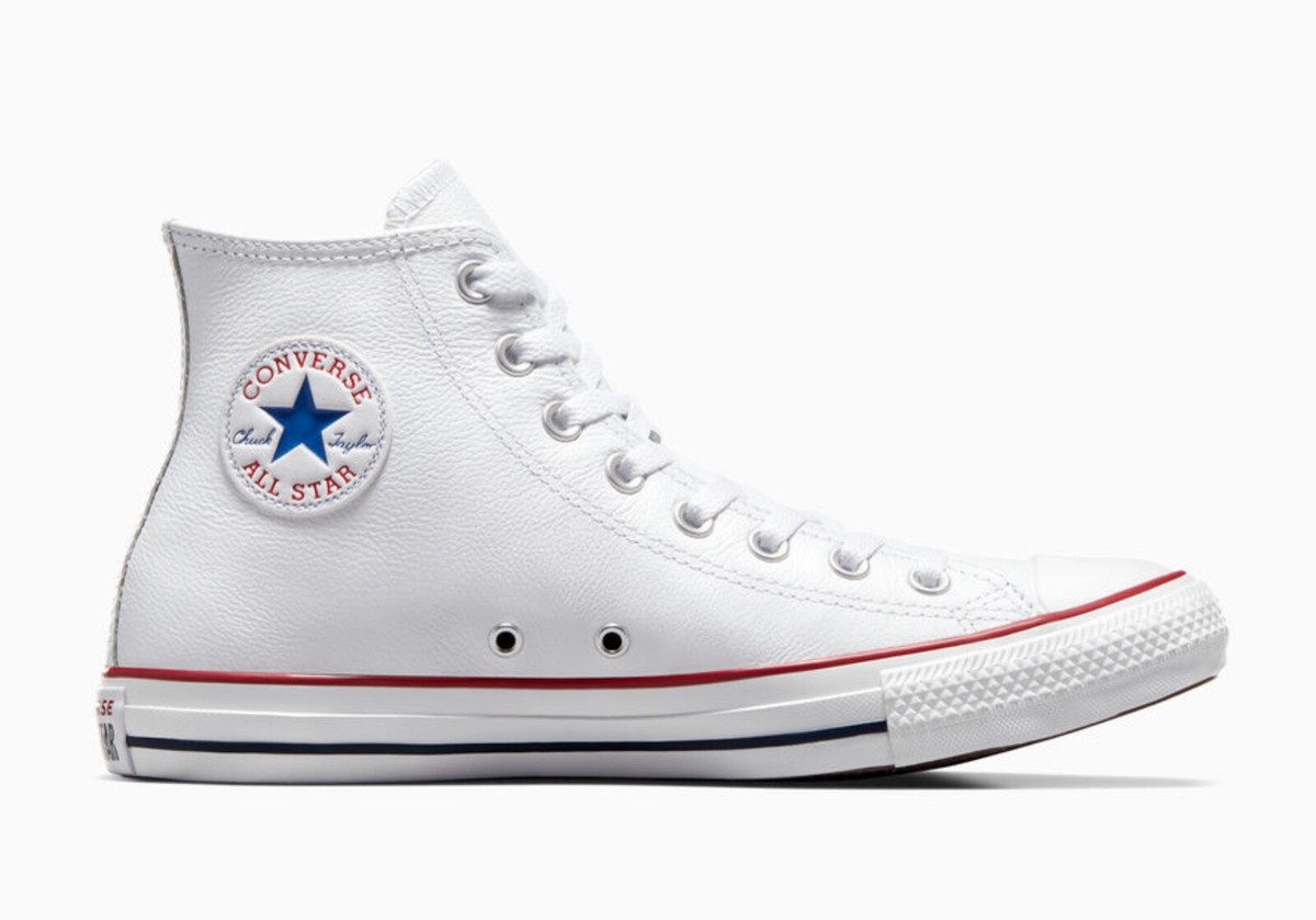 NEW Size 10 LEATHER Converse Chuck Taylor All Star White High Top