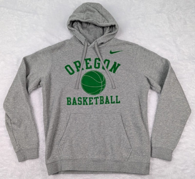 Nike Oregon Ducks Basketball Hoodie Men s Size M Gray Fleece Cotton Blend