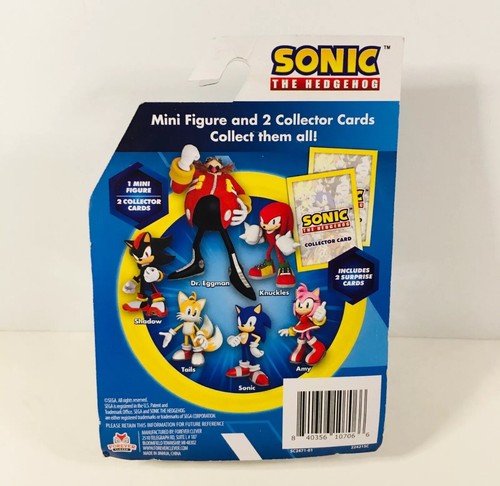 Figura de acción Sonic The Hedgehog Shadow 2,5 pulgadas y 2 cartas de coleccionista NUEVO - Imagen 2 de 2