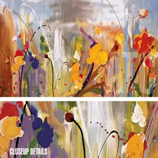 36W"x24H" BRYONY  by DANIEL PHILL - FLOWERS BRUSH DRIP SPATULA CHOICES of CANVAS