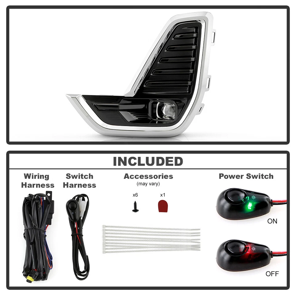 Luces antiniebla LED para parachoques GMC Acadia 2020-2023 cojines de conducción con interruptor izquierda+derecha Foto 4 de 4