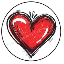 CARTOON HEART VALENTINES DAY ENVELOPE SEALS LABELS STICKERS PARTY FAVORS