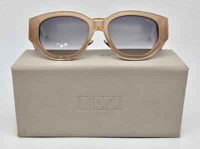 Dezi Charge It Naked Pearl Gold Frame Smoke Fade Lens Sunglasses w/ Case 52mm