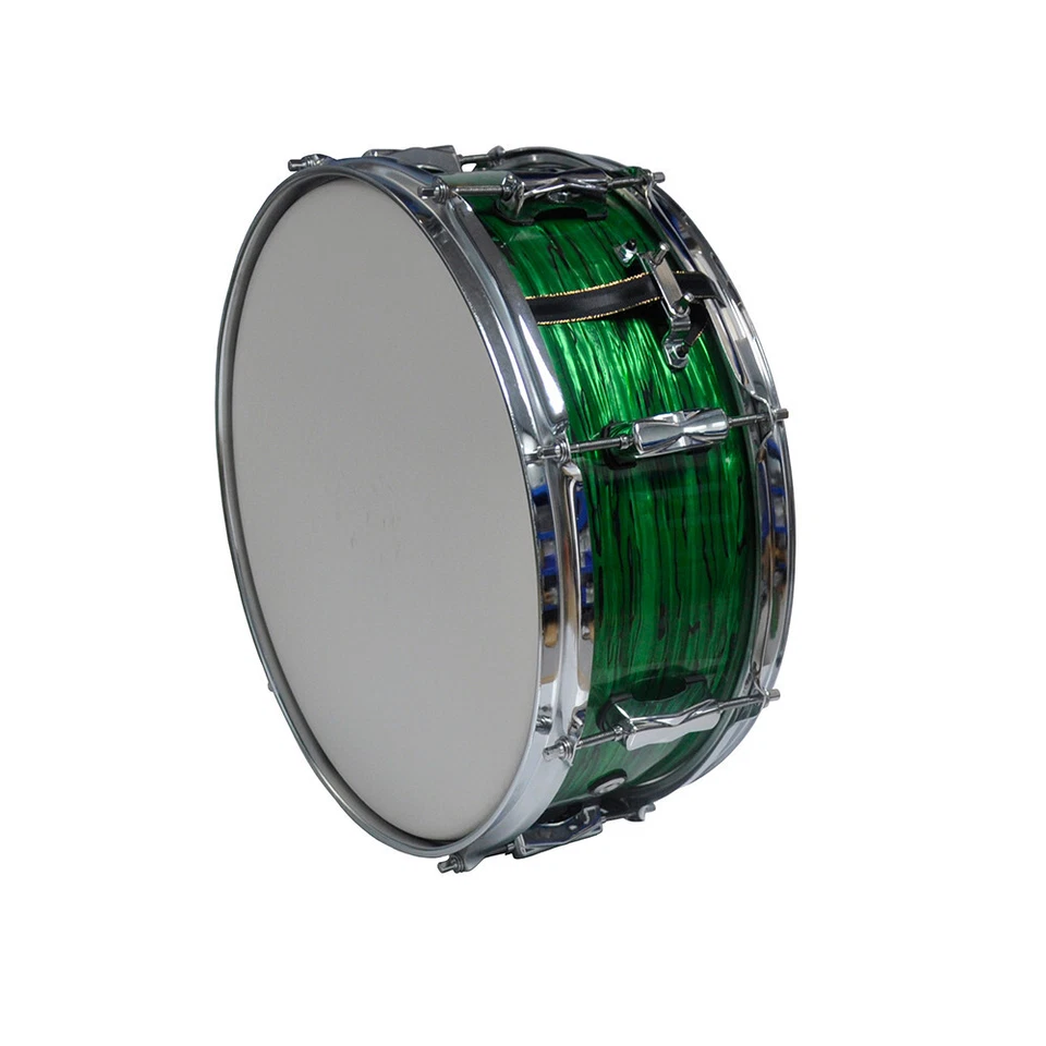 New Green Oyster Snare Drum 5.5x14'' Maple Shell Celluloid Wrap - Image 4 of 4