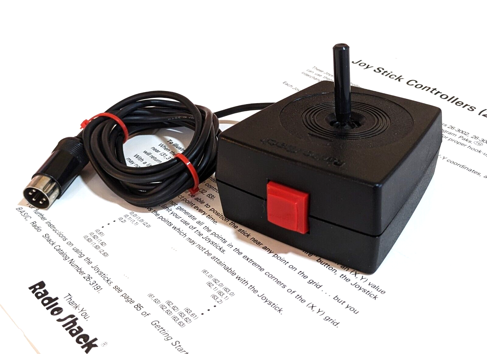 Radio Shack Joystick 26-3008 - Color Computer 1 2 3 TDP 100 Tandy 1000 - tested