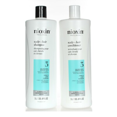Nioxin System 3 Shampoo & Conditioner 33.8oz/1L PRO DUO