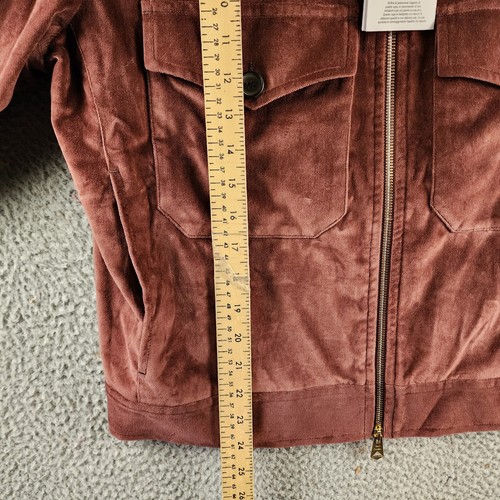 PS Paul Smith Velveteen Zip-Front Jacket Men's M Wine Flap Pockets Long Sleeve - Afbeelding 8 van 12