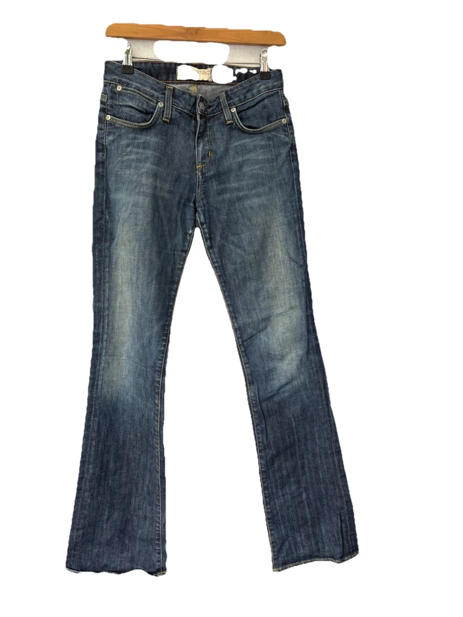 Jean Paper Denim & Cloth Femme T2 - Coupe Cropped, Délavage Foncé, Légèrement Usé (26"