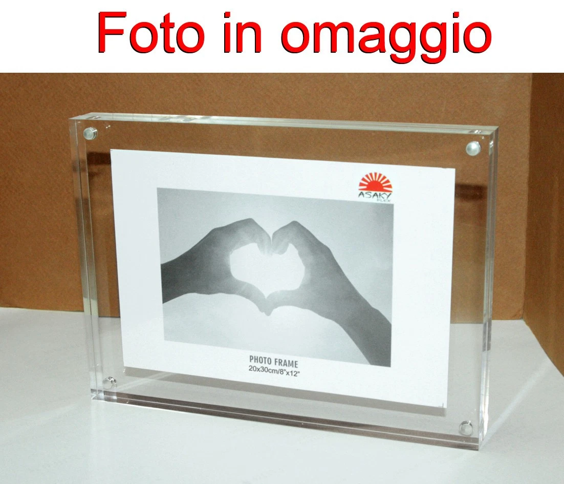 AITEE Cornice Portafoto In Acrilico Trasparente 28x35 Cm, Confezione Da 2, Cornice Murale A Doppio Pannello, Stile Moderno Senza Cornice, Per Poster Foto Diploma Certificati