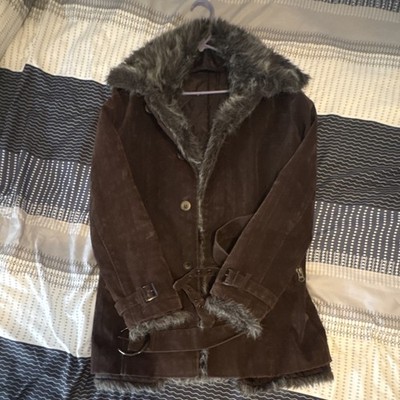 ARCHIVE) IN THE ATTIC Men's Brown Fur Trim Bondage Jacket Size M