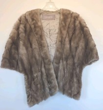 Mink Stole Vintage Light Brown Color Lined One Size