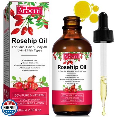 A r b c r n Rosehip Oil for Face,100% Pure Organic Rosehip Seed Oil Cold Pres