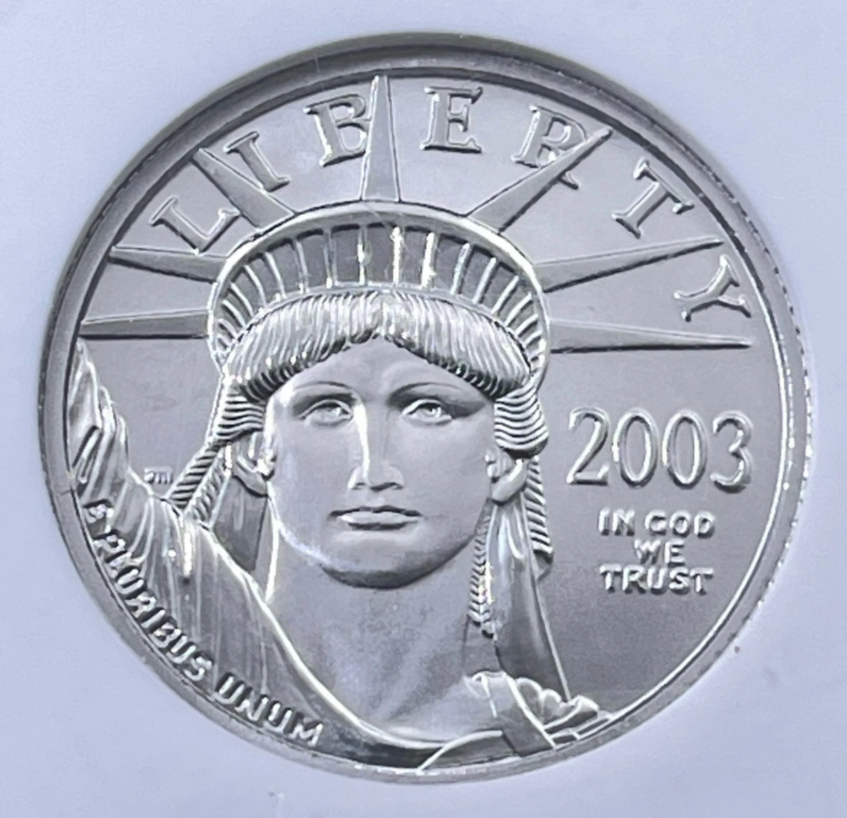 2003 1/4 Oz. Platinum American Eagle Certificado NGC MS69