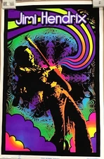 Jimi Hendrix Guitar Solo Gorgeous Blacklight Poster