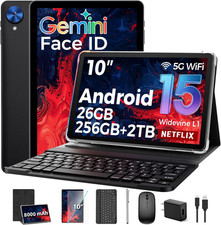 Tablet with Keyboard, 2026 Android 15 Tablet with 26GB 256GB 2TB Expand, 10 Inch