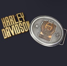 VintageHarley-Davidson belt buckles Bundle, Years Engraved 1978, And 1993.