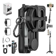 Upgraded 4-in-1 Magnetic Mini Selfie Stick for iPhone with Light  Remote