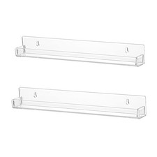 2 PCS 2-Tier Clear Acrylic Wall-Mounted Nail Polish Holder Organizer 30 Bottles