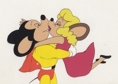 Filmation MIGHTY MOUSE / HECKLE & JECKLE Animation Cel MIGHTY MOUSE + PEARL 1979