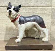 Cast Iron Boston Terrier Dog Bookend Door Stop Figurine 6.5x6x3.5