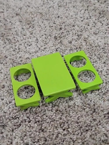 Vintage Fisher-Price Little People Green Picnic Table and 2 Benches Zoo Set