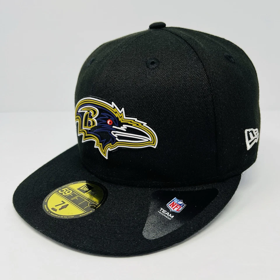 Boné chapéu ajustável New Era 59FIFTY NFL Baltimore Ravens charme ponto cidade masculino tamanho 7 - Imagem 3 de 4