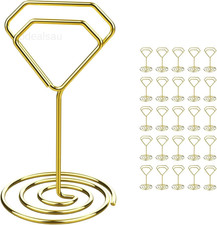 26Pcs Table Number Holders, Elegant Place Card Picture Holder Gold