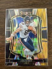 2025 Panini Select #174 Cole Kmet Black and Gold Prizm Shock