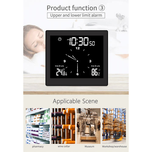 Digital Clock Temperature And Humidity Display Waterproof Wall IndoorC - Picture 18 of 21