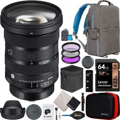 Sigma 24-70mm F2.8 DG DN II Art Lens Kit for Sony E-Mount Full Frame Bundle