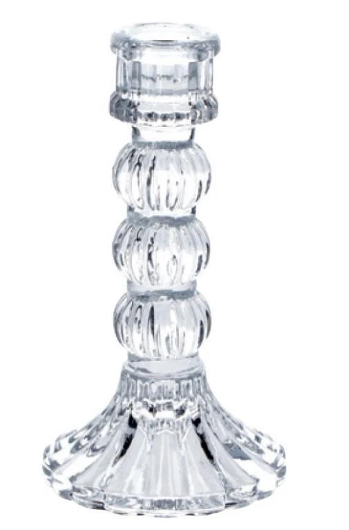 Set Di 8 Portacandele In Vetro Trasparente - Altezza 7,5 Cm, Stile Retrò, 4 Disegni Diversi Per Decorazione Tavolo E Casa (Senza Candele)