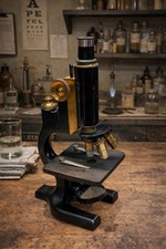 Antique Spencer Lens Co 3 objective Microscope Vintage Science Lab