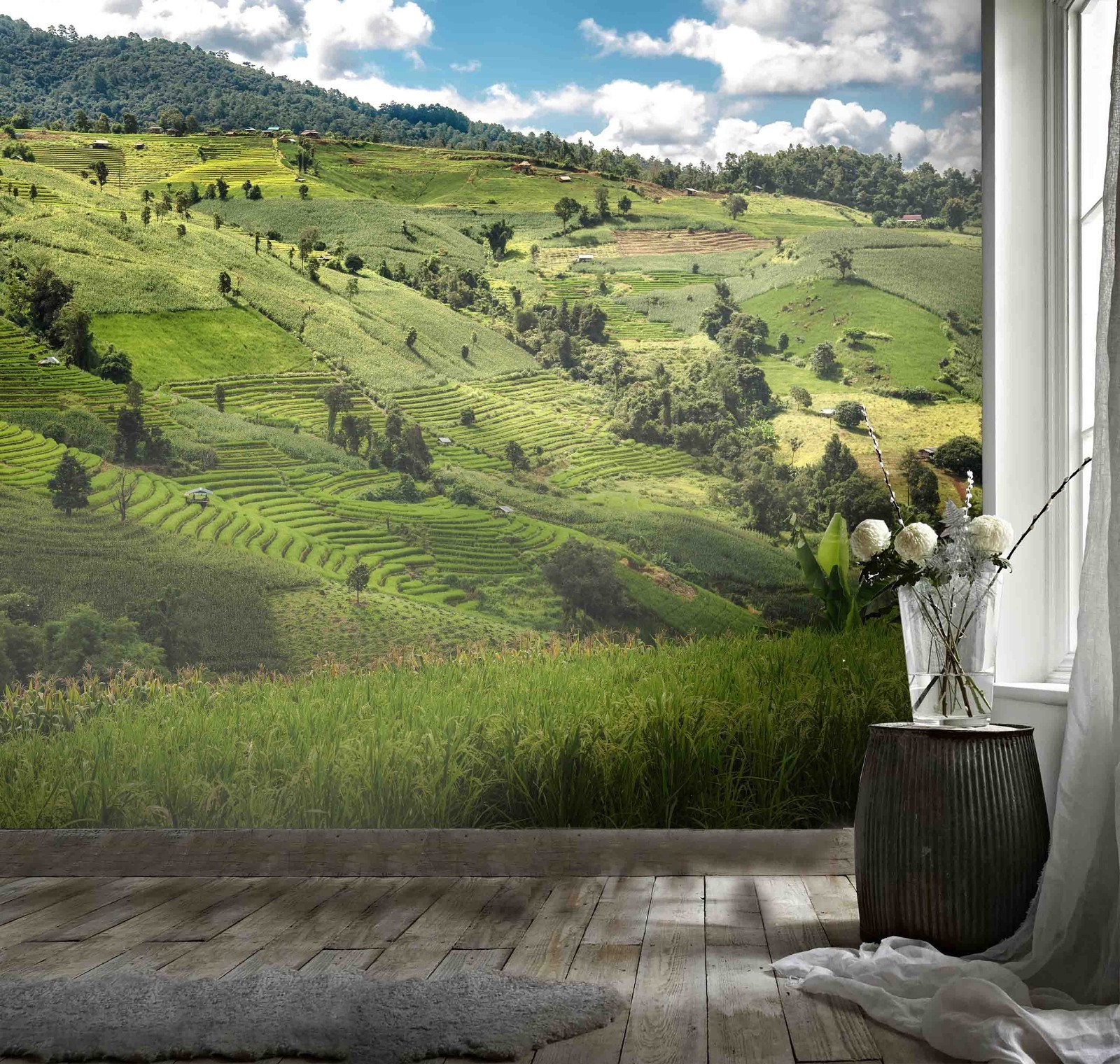 3D Mountains Terraced Fields Landscape Wall Murals Wallpaper Murals Wall Sticker