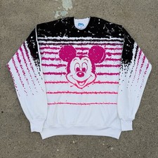 Vintage 80s Disney Mickey Mouse All Over Print AOP Sweatshirt XL Made In USA