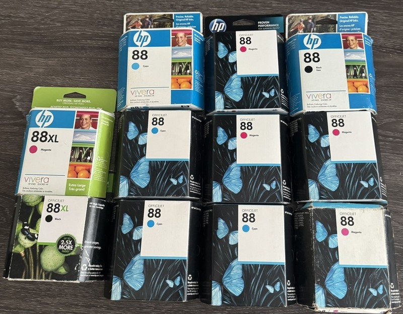 HP88 & HP88XL Printer Ink  Lot of  11 - New *Expired*